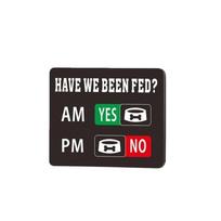 Wooden Pet Feeding Reminder Magnetic AM/PM Tracker Dog Feeding Reminder Stickers Slider Sign Refrigerator Stickers Pet Care black