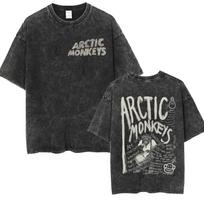 Arctic Monkeys  Lyric Doodle  Vintage Washed Oversized Black T-Shirt | Indie Rock Fan Unisex Streetwear Tee S įvairiaspalvis