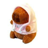 Cute Small Size Capybara Plush Toy With Wings Hoodie Simulation Capybara Doll Fluffty Toy Birthday Gifts yellow