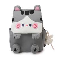 Carto Cat Pattern Color Ctrast Large Capacity Multi-Functi Backpack pilka