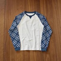 DRIPX Rudens Naujas languotas mozaikinis vaflinis viršus su raglano rankovėmis ir apvalia apykakle Laiskas Retro Unisex T-shirt S