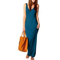 Moteriška Sexy Vest Maxi Suknelė Be rankovių Slim Fit Suknelė XXXL ežero mėlyna spalva