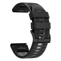 22mm 26mm Silicone QuickFit Band For Garmin Fenix7 7X 8 E 6 6X 5 5X/Epix Gen2/Instinct/Forerunner 970 Smart Sport Strap Bracelet QuickFit 22mm juoda pilka spalva