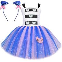 Cartoon Gabby Dollhouse Girls' Sequin Cat Princess Dress with Mesh Skirt S pink