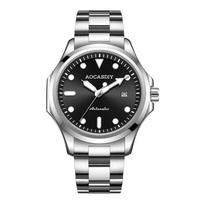 Brand Men's Automatic Skeleton Mechanical Waterproof Luminous Steel Strap Watch juoda