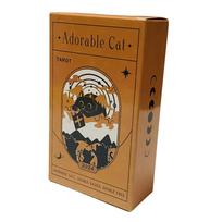 Adorable Cat Tarot Deck 78 Cards Deck Black Cat Tarot Cards Games šviesiai pilka spalva