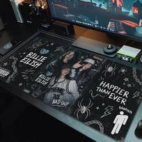 Billie Eilish Mouse Pad Large Gaming Table Cushion Non-slip Laptop Tablet Big Mousepad XXL Mat Mini PC Playmat With Lock edge_XIA 30cmx60cm(11.8x23.6inch)