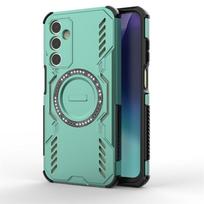 Armor Case For Samsung Galaxy A25 5G Magnetic Adsorption Wireless Charge Cover For Samsung A25 5G Case For Samsung A25 5G Case Samsung A25 5G žalia