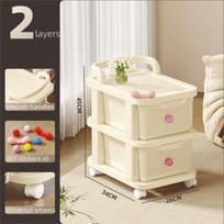 Transparent Drawer Storage Rack Multi-Layer Household Storage Cabinet  Household Storage 2 Layers-White