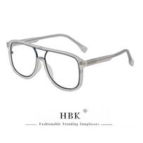HBK Retro Paprasti Unisex Akiniai nuo Mėlynos Šviesos Individualizuoti Plokštus Dvigubo Tilto Rėmo Dizaino Akinių Rėmeliai Idealiai Tinka Dovanoms gray