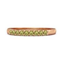 Peridot Round Half Eternity Ring - 925 Sterling Silver Rose Gold Vermeil 10.5 rožinio aukso spalvos