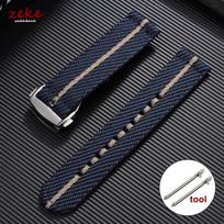 20mm Nylon Watch Strap for Omega Watches Woven Canvas Fabric Watch Band Men's Military Sport Quick Release Replacement Bracelet 20mm&with Silver buckle