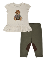 Ralph Lauren Baby - 26/1 Jersey-Knt-Outfit Set - Marškinėlių rinkinys trumpomis rankovėmis - Kreminė spalva