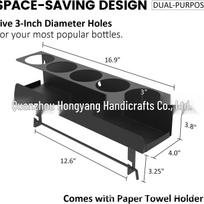 Aerosol Spray & Paint Bottle Storage Rack - Tissue Holder & Tool Organizer for Home & Workspace black