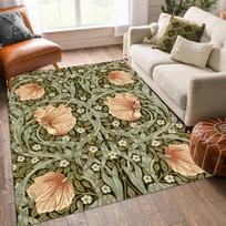 William Morris gėlės meno kilimas neslystantis svetainės kilimas modernus namų dekoras miegamojo prieangio kilimėlis sodo dizaino grindų kilimėlis 40X60cm-16x24in beige