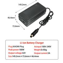 42V 5A Li-ion Battery Charger 10S 36V Lithium Battery pack For M365 pro,bird,lime,ime-s,Ninebot Es1,Ninebot Es2,Ninebot Es4 EU Plug black