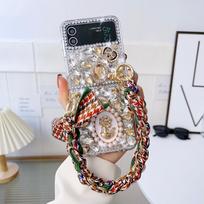 Applicable to Samsung z flip7/6/5 mobile phone case, rhinestone queen crown 3/4 generation full diamond folding hand case samsung-z flip7