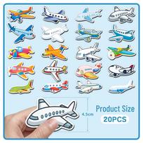 20 Cartoon Airplane & Vehicle Refrigerator Magnets - Soft, Waterproof, Creative DIY Stickers 5.5-8.5 CM white