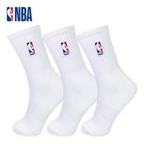 NBA Socks for Men, Casual Sports Socks, And Long Tube, Plus Size Cotton Socks, Sweat-Absorbing High Tube Basketball Running Long Socks, 3 Pairs white