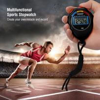 Professional Sports Timer, Athletics Electronic Stopwatch for Racing Running SwimminG Black black