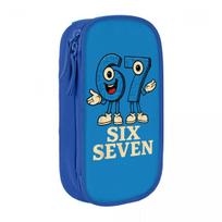 67 Six Seven 6-7 Funny Italian Brainrot Pen Box Double Layer Large Capacity Kids Pencil Box Perfect Gifts (as the picture,One Size) blue
