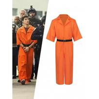 Helovino Luigi kostiumas Kalėjimo uniforma Cosplay vienas gabalas Oranžinė kalėjimo uniforma S oranžinė