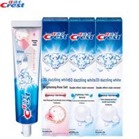 Crest 3D White Dual Effect & Rose Salt Toothpaste 3-Pack blue