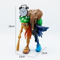 Italian Brainrot AI Animals Tung Tung Tung Sahur Figure Tralalelo Tralala Figurine Doll Toy Desk Decoration Model Ornament Present 16-18CM black