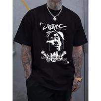 European sizes Men's Rap Legend Iconic Rapper Print T-Shirt - Short Sleeve Round Neck Casual Summer Tee Suitable for Summer & Outdoor Wear S juoda