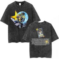 JoJos Bizarre Adventure Diavolo Clothing Men Women Manga Tshirts Vintage Washed T Shirt Casual Cotton Tee Harajuku Male Tshirt M gray