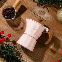 ZIGO MINI Single Serve Moka Pot Espresso & Drip Coffee Maker for Home & Outdoors rožinė