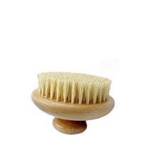 Sisal Bristles Round Bath Shower Body Exfoliating Brush Natural Beech Wood Handle Dead Skin Remover Back Scrubber Massage Tool tamsi chaki spalva