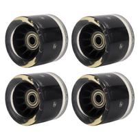 4 PCS Longboard Wheels and Bearings Skateboard Wheels Magnetic Core Friction High Rebound PU 55x45mm Black gray