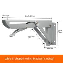 Vietą taupantis sulankstomas lentynos laikiklis Nerūdijančio plieno sieninis lentynos laikiklis Sieninis atramas Baldai 8inch-Color 1 gray