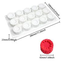 Heart Cylinder Mousse Cake Mold 6 or 15 Cell Silicone Non Stick for Wedding Birthday Baking Craft A2 white