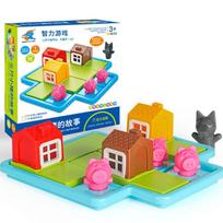 Jigsaw Puzzle Hide&Seek Board Games Big Bad Wolf Little Red Riding Hood Smart   IQ Training pig with box