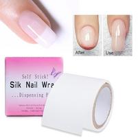 1 rulonas taisomojo nago šilko UV gelio statybinio pluošto prancūziško manikiūro įrankiai nagų formos priauginimo galiukai lipnūs lipdukai apsaugo nagą one size white