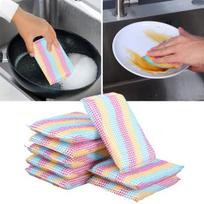 10/20Pcs Microfiber Kitchen Scrub Sponges Dual Action Heavy Duty Scouring Pads Reusable Non-Stick Non-Scratch Household Cleaning Wash Cloth 10pcs black