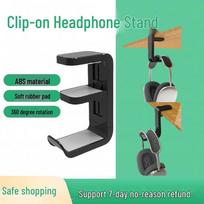 360° Rotating Under-Desk Headphone Hook and Stand juoda