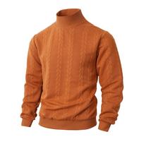 Men's High Neck European Knitwear Sweater - Solid Color, Casually Stylish for Autumn/Winter XL šviesiai mėlyna spalva