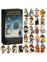 Ghibli Anime Xmas Advent Calendar Toy Figure Collectible Cosplay Accessories Fashionable Countdown Blind Box 2D Acrylic Pendant gray
