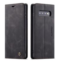 Odinis dėklas Samsung Galaxy S10 S9 S8 Plus S7 Edge, CaseMe Retro Piniginė Prabangi Magnetinė Kortelių Laikiklio Piniginės Dangtelis Note 10+ for Samsung S7 Edge juoda