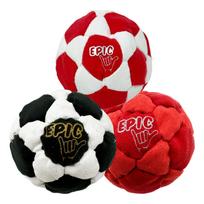 Handcrafted Footbag Set with Carry Bag for Outdoor Activities and Recreational Use Durable Crochet Design Suitable for Adults red
