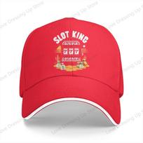 Casino Gambling Slot King Baseball Cap Adjustable personality Outdoor Running Hat Outdoor sunshade hats Unisex Gift One Size red