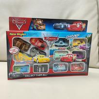 12pcs/Set  Pixar Cars Lightning Mcqueen Jackson Storm Mater Pvc Model Back-Force Car Toy For Kids Birthday Gift Set blue
