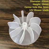 Mažas galingas mini plastikinis ventiliatoriaus sparnelis 4/6 mentės Galingas plaukų džiovintuvo variklio ventiliatoriaus sparnelis Plaukų džiovintuvo variklio priedai 2(12V)