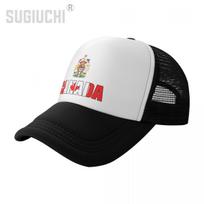 Mesh Cap Hat Canada Letter Flag Emblem Trucker Birthday Gift for Unisex WoUnisex born All the people Retro Baseball Caps Cool One Size white