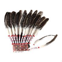 Indian Headpiece Creative Feather Headdress for Stage Show Dance Halloween black