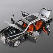 1:18 „Rolls Royce Phantom“ limuzino lydinio modelių automobilių Metalinis lietas transporto priemonė Berniukui Aukštos simuliacijos Miniatiūra Šventinė dovana Namų dovana gray