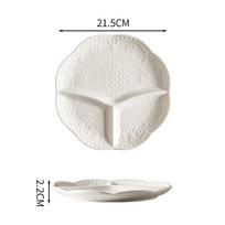 Portion Control Ceramic Plate for Adults & Kids – Weight Loss & Balanced Meals white